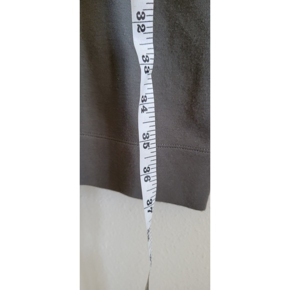 Banana Republic Knit Ruffle V-Neck Sheath Dress Grey Olive 10 - Picture 7 of 11